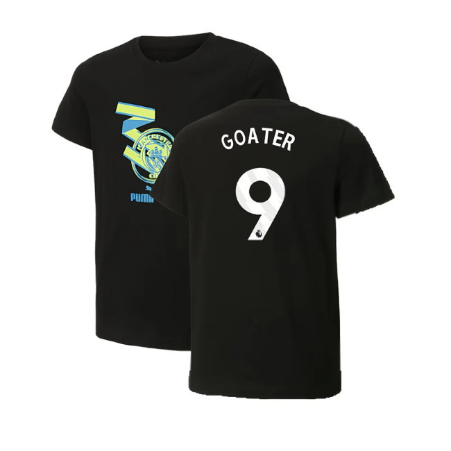 2024-2025 Man City ftblCulture Tee (Black) (Goater 9)