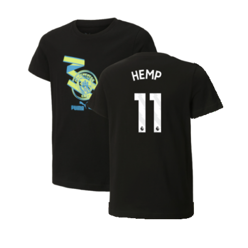 2024-2025 Man City ftblCulture Tee (Black) - Kids (Hemp 11)
