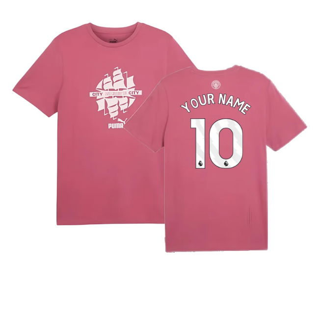 2024-2025 Man City ftblCulture Tee (Dusty Orchid) (Your Name)