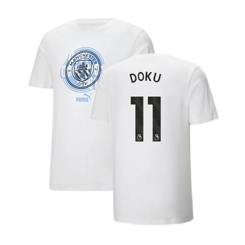 2024-2025 Man City ftblCulture Tee (White) (Doku 11)