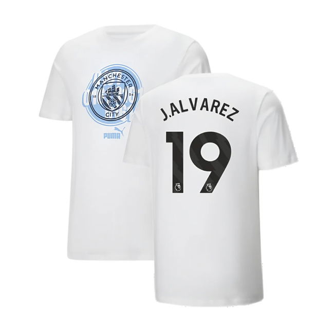 2024-2025 Man City ftblCulture Tee (White) (J.Alvarez 19)