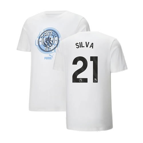 2024-2025 Man City ftblCulture Tee (White) (Silva 21)