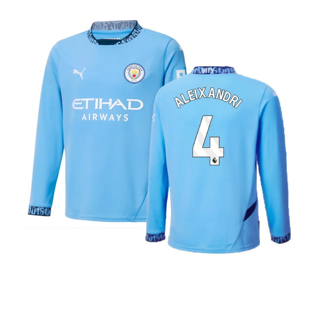 2024-2025 Man City Home Long Sleeve Shirt (Kids) (Aleixandri 4)