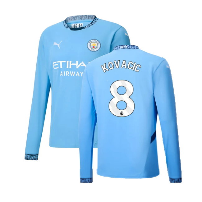 2024-2025 Man City Home Long Sleeve Shirt (Kovacic 8)