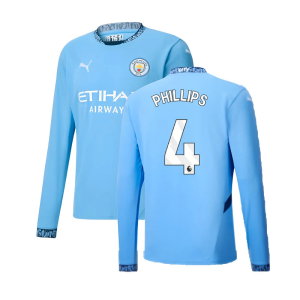 2024-2025 Man City Home Long Sleeve Shirt (Phillips 4)