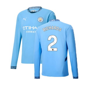 2024-2025 Man City Home Long Sleeve Shirt (Richards 2)