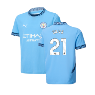 2024-2025 Man City Home Shirt (Kids) (Silva 21)