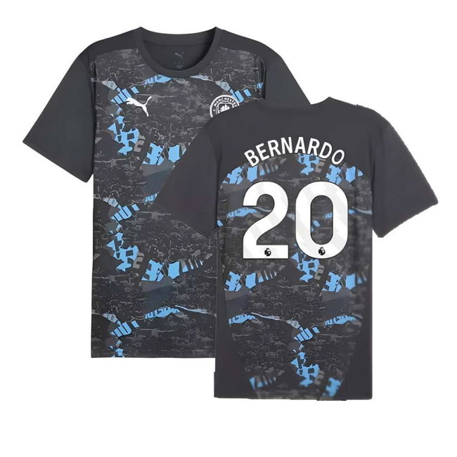2024-2025 Man City Prematch SS Jersey (Strong Gray) (Bernardo 20)