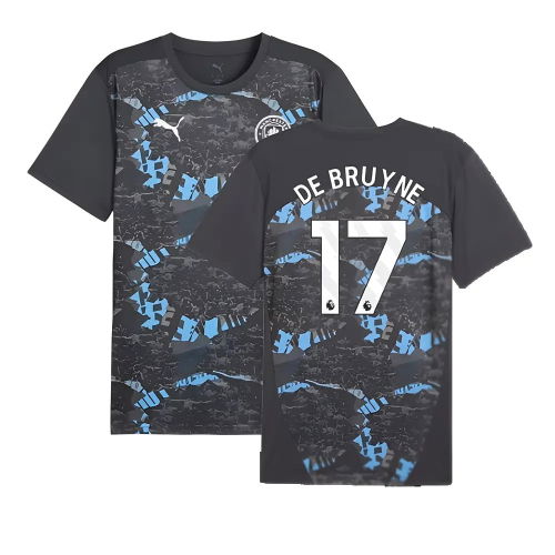 2024-2025 Man City Prematch SS Jersey (Strong Gray) (De Bruyne 17)