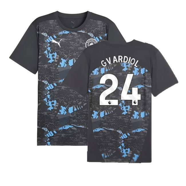 2024-2025 Man City Prematch SS Jersey (Strong Gray) (Gvardiol 24)