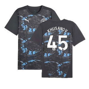 2024-2025 Man City Prematch SS Jersey (Strong Gray) (Khusanov 45)