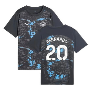 2024-2025 Man City Prematch SS Jersey (Strong Gray) - Kids (Bernardo 20)