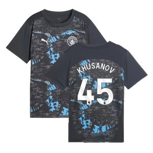 2024-2025 Man City Prematch SS Jersey (Strong Gray) - Kids (Khusanov 45)