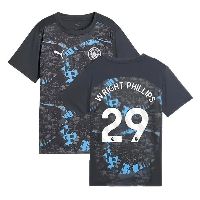 2024-2025 Man City Prematch SS Jersey (Strong Gray) - Kids (Wright Phillips 29)