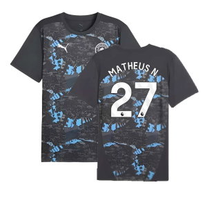 2024-2025 Man City Prematch SS Jersey (Strong Gray) (Matheus N. 27)