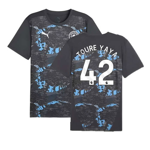 2024-2025 Man City Prematch SS Jersey (Strong Gray) (Toure Yaya 42)