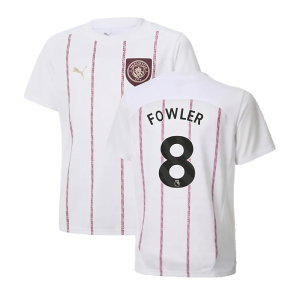 2024-2025 Man City Prematch SS Jersey (White) - Kids (Fowler 8)