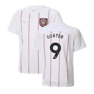 2024-2025 Man City Prematch SS Jersey (White) - Kids (Goater 9)
