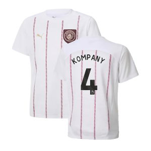 2024-2025 Man City Prematch SS Jersey (White) - Kids (Kompany 4)