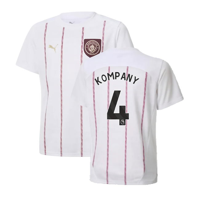 2024-2025 Man City Prematch SS Jersey (White) - Kids (Kompany 4)