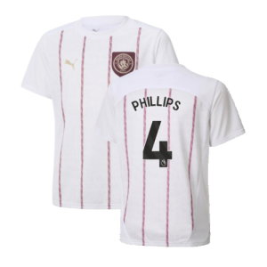 2024-2025 Man City Prematch SS Jersey (White) - Kids (Phillips 4)