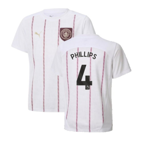 2024-2025 Man City Prematch SS Jersey (White) - Kids (Phillips 4)