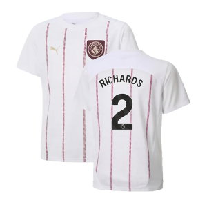 2024-2025 Man City Prematch SS Jersey (White) - Kids (Richards 2)