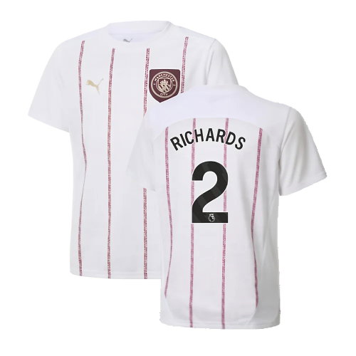 2024-2025 Man City Prematch SS Jersey (White) - Kids (Richards 2)