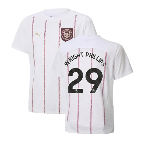 2024-2025 Man City Prematch SS Jersey (White) - Kids (Wright Phillips 29)