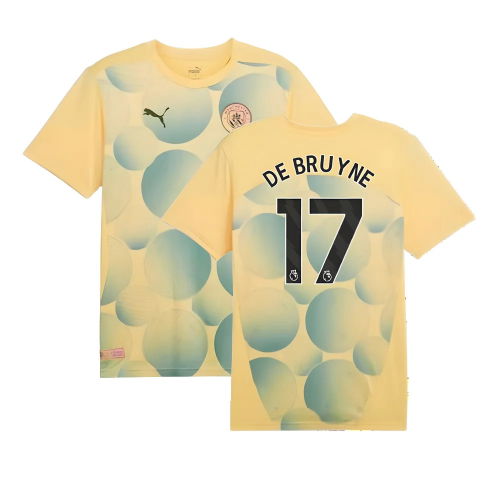 2024-2025 Man City Prematch SS Shirt (Flaxen) (De Bruyne 17)