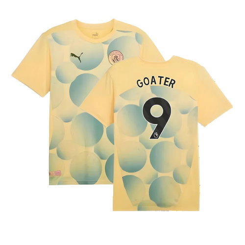 2024-2025 Man City Prematch SS Shirt (Flaxen) (Goater 9)
