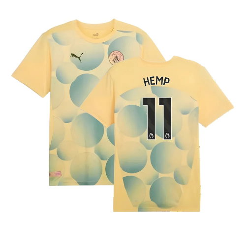 2024-2025 Man City Prematch SS Shirt (Flaxen) (Hemp 11)