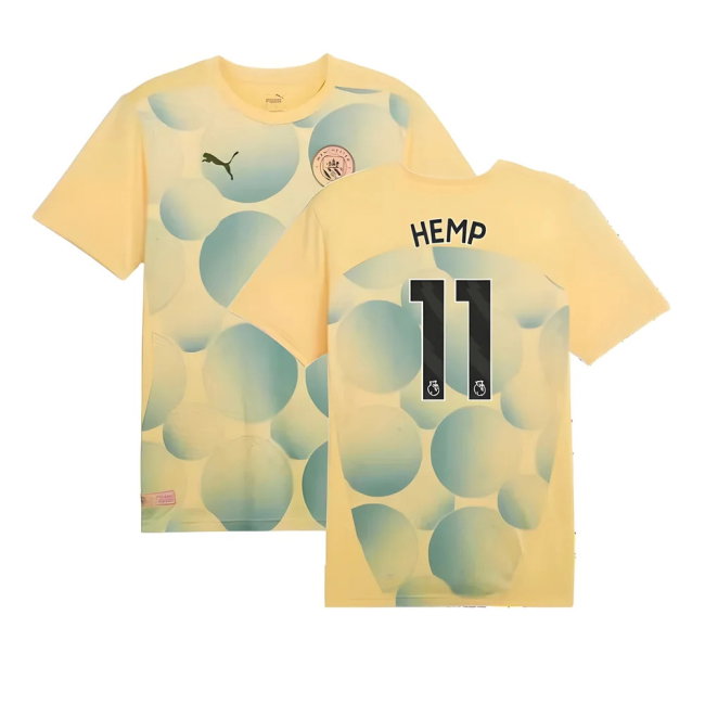 2024-2025 Man City Prematch SS Shirt (Flaxen) (Hemp 11)