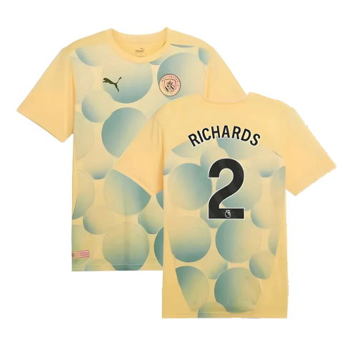 2024-2025 Man City Prematch SS Shirt (Flaxen) - Kids (Richards 2)