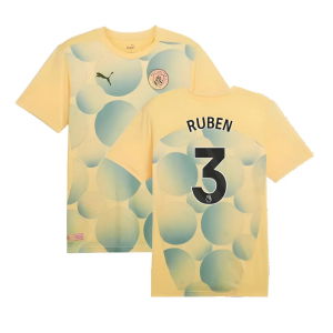 2024-2025 Man City Prematch SS Shirt (Flaxen) - Kids (Ruben 3)
