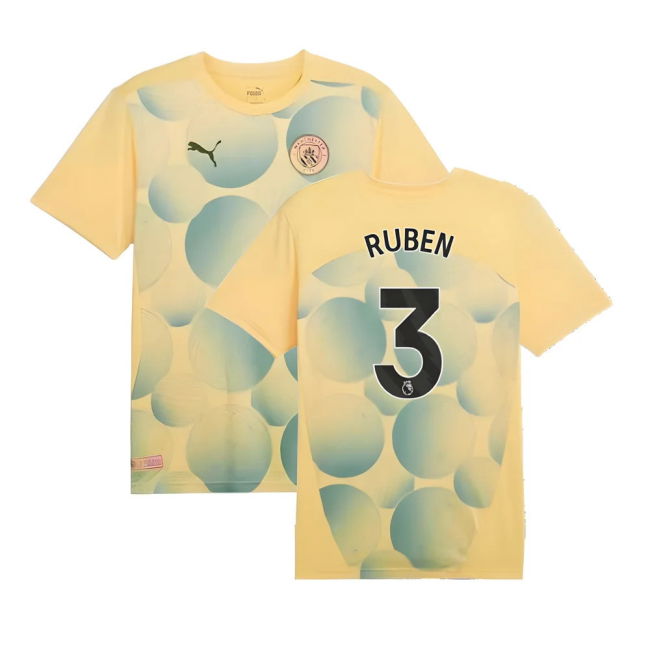 2024-2025 Man City Prematch SS Shirt (Flaxen) - Kids (Ruben 3)