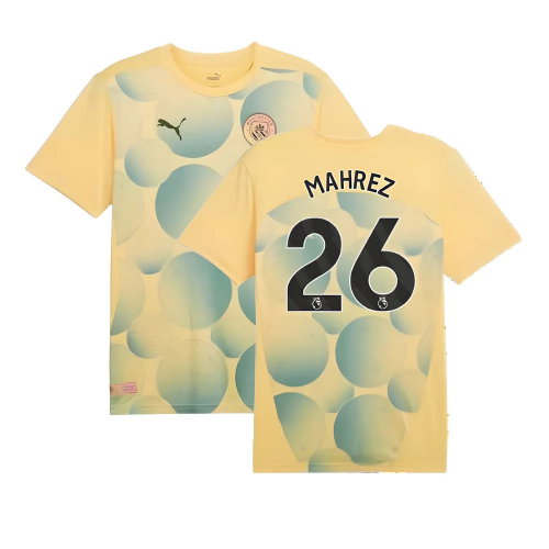2024-2025 Man City Prematch SS Shirt (Flaxen) (Mahrez 26)