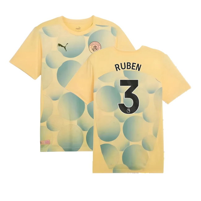 2024-2025 Man City Prematch SS Shirt (Flaxen) (Ruben 3)