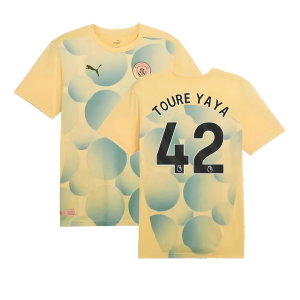 2024-2025 Man City Prematch SS Shirt (Flaxen) (Toure Yaya 42)