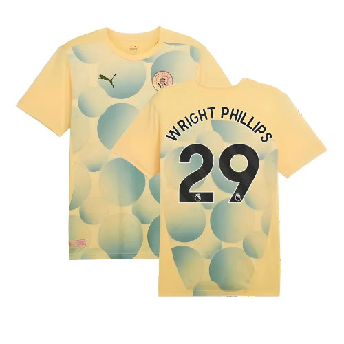 2024-2025 Man City Prematch SS Shirt (Flaxen) (Wright Phillips 29)
