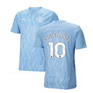 2024-2025 Man City Prematch SS Shirt (Light Blue) (Castellanos 10)