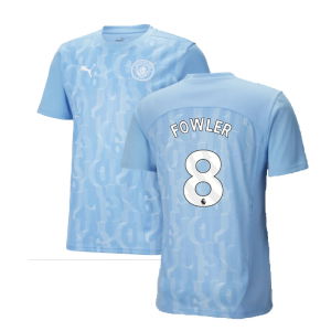 2024-2025 Man City Prematch SS Shirt (Light Blue) (Fowler 8)