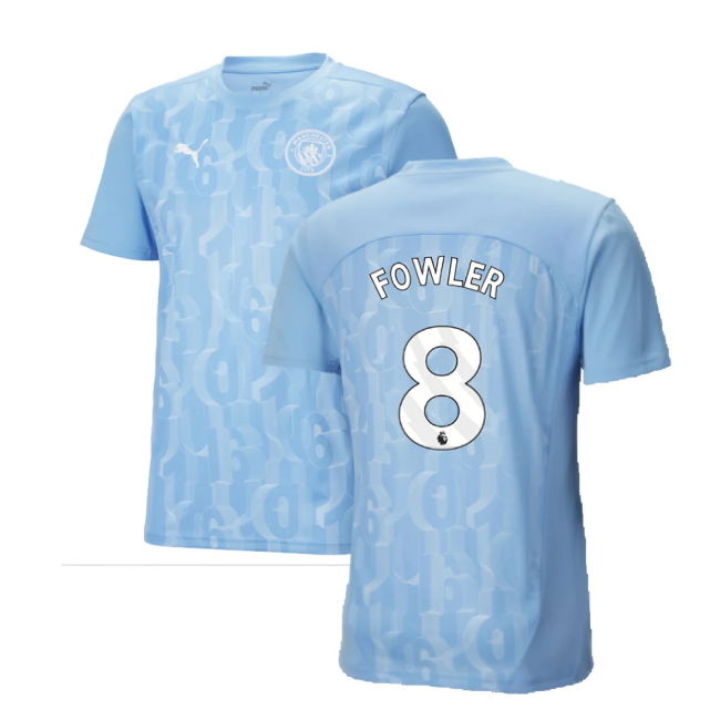 2024-2025 Man City Prematch SS Shirt (Light Blue) (Fowler 8)