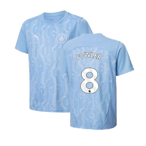 2024-2025 Man City Prematch SS Shirt (Light Blue) - Kids (Fowler 8)