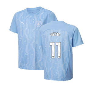 2024-2025 Man City Prematch SS Shirt (Light Blue) - Kids (Hemp 11)