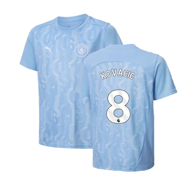 2024-2025 Man City Prematch SS Shirt (Light Blue) - Kids (Kovacic 8)