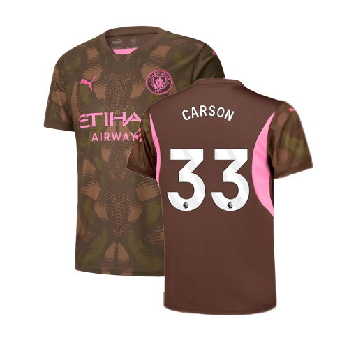 2024-2025 Man City Third Goalkeeper Shirt (Espresso Brown) - Kids (Carson 33)