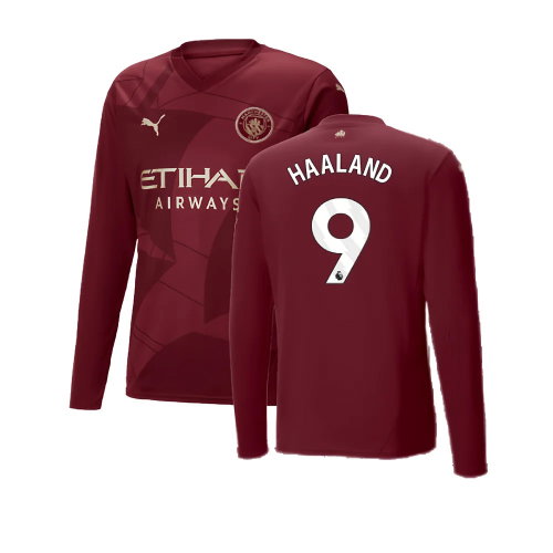 2024-2025 Man City Third Long Sleeve Shirt (Haaland 9)