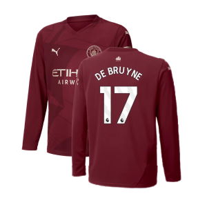 2024-2025 Man City Third Long Sleeve Shirt (Kids) (De Bruyne 17)