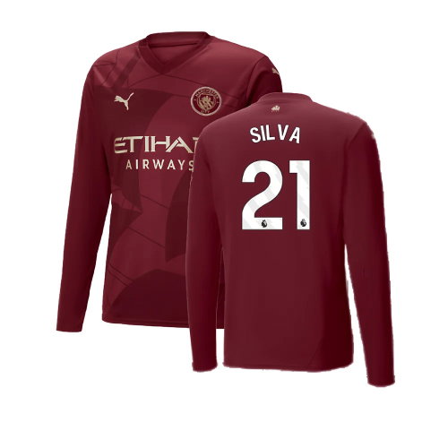 2024-2025 Man City Third Long Sleeve Shirt (Silva 21)